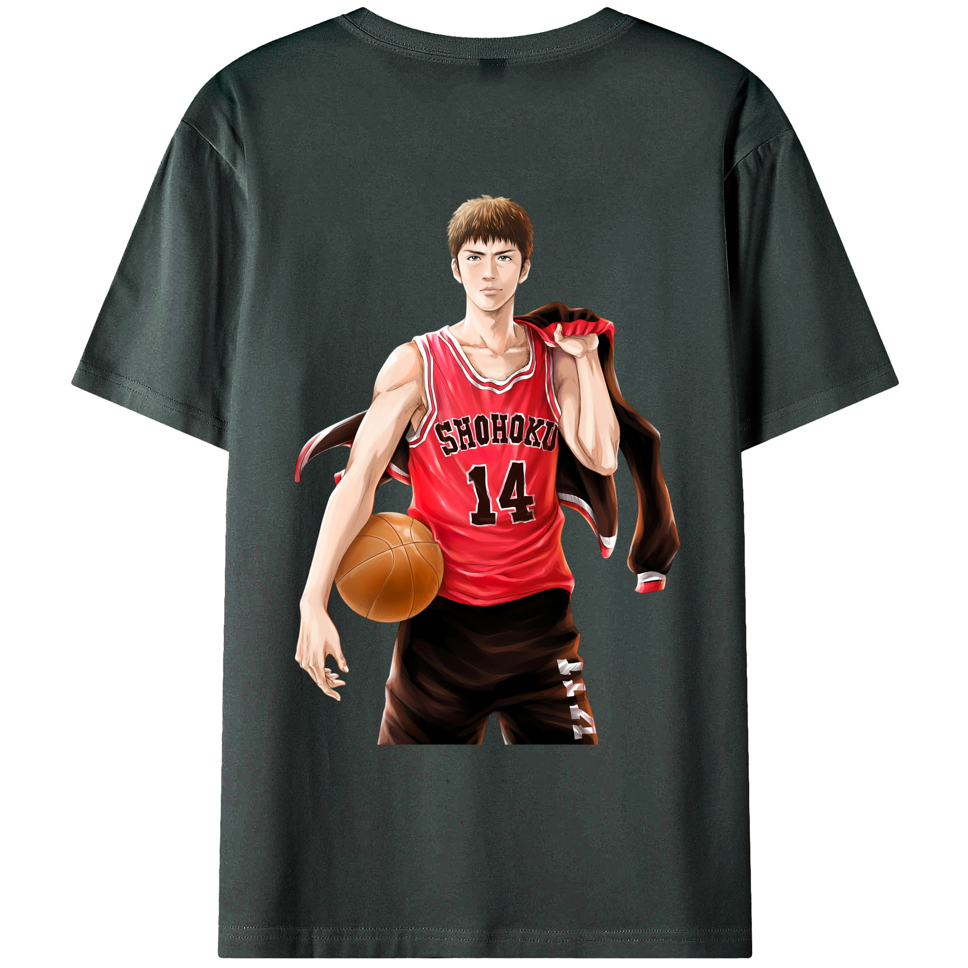 （画像用） SLAM DUNK／スラムダンク 綿100％ メンズ半袖Tシャツ（バックプリント） 通気性